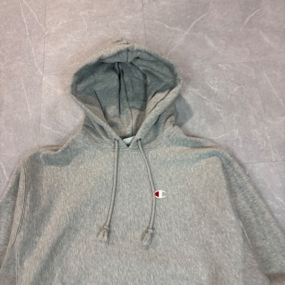 Champion Reverse Weave Hoodie Mens Large Gray Pullover Sweatshirt GF68 2992 - Picture 2 of 6